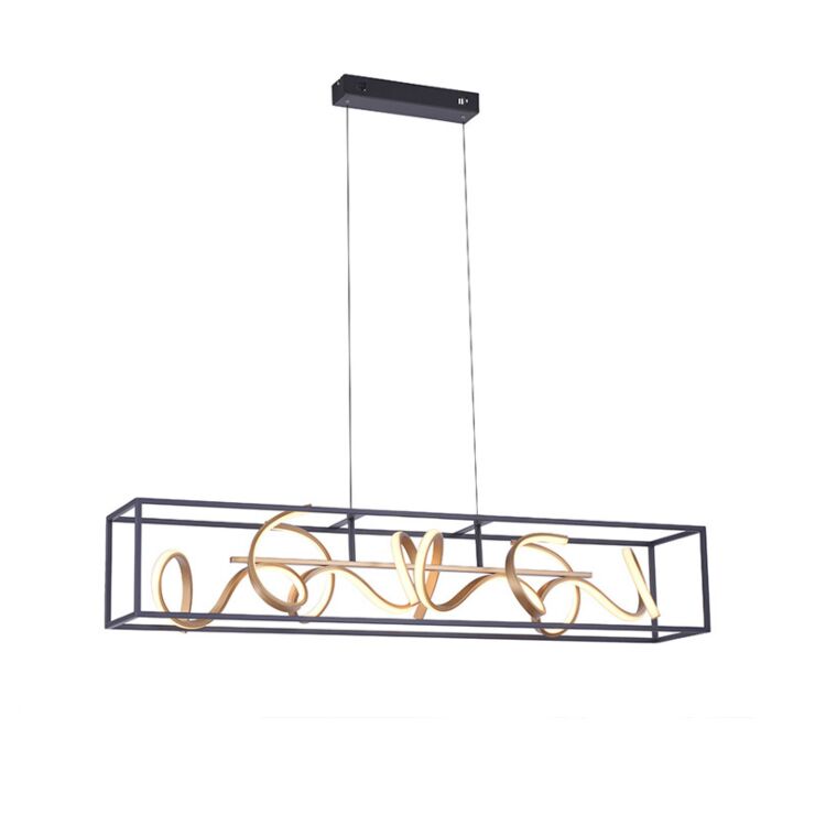 Hanging lamp black with gold 1 Hanging lamp black with gold