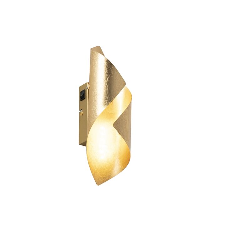 Retro Wall Lamp Gold Leaf with Switch 1 Retro Wall Lamp Gold Leaf with Switch