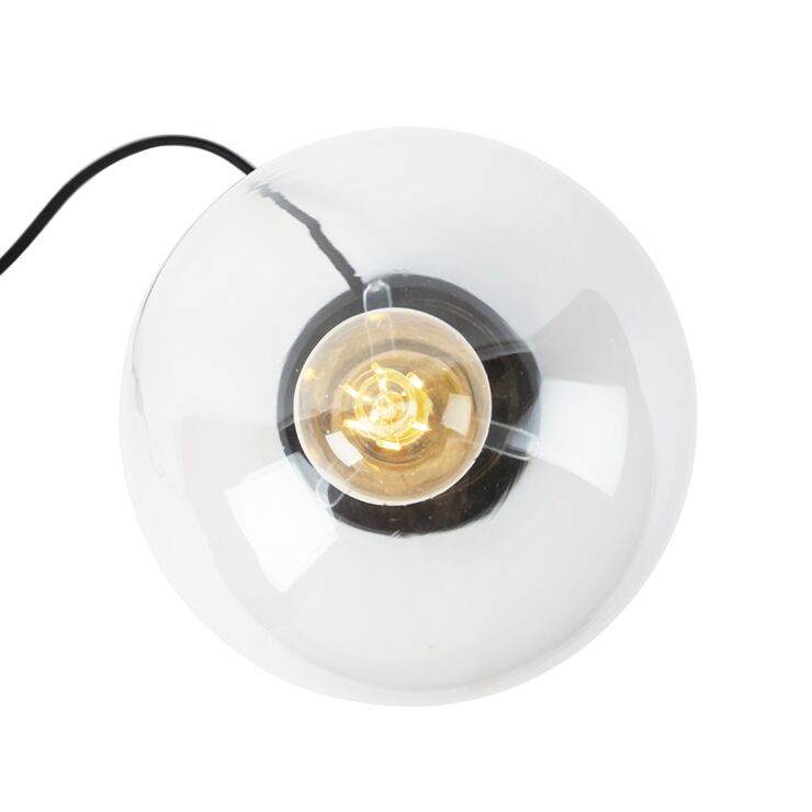 Art Deco Table Lamp Black with Clear Shade 2 Art Deco Table Lamp Black with Clear Shade - immagine 2