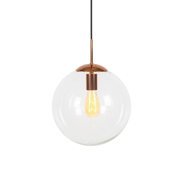Art Deco hanging lamp copper with clear glass 1 Art Deco hanging lamp copper with clear glass