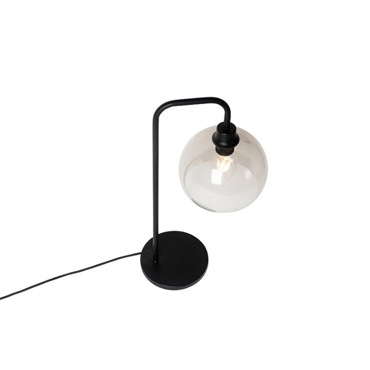 Modern table lamp black with smoke glass 2 Modern table lamp black with smoke glass - immagine 2