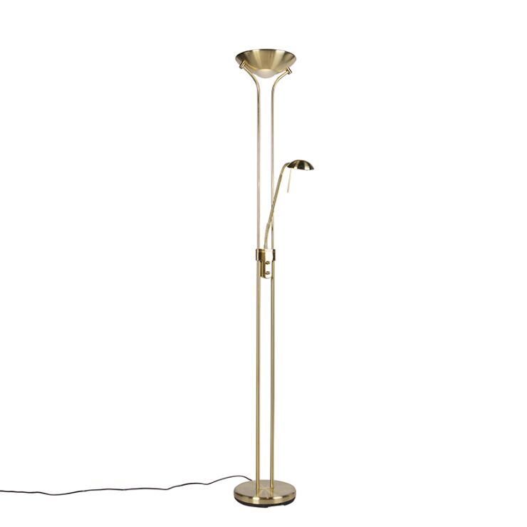 Floor lamp gold with reading lamp 1 Floor lamp gold with reading lamp