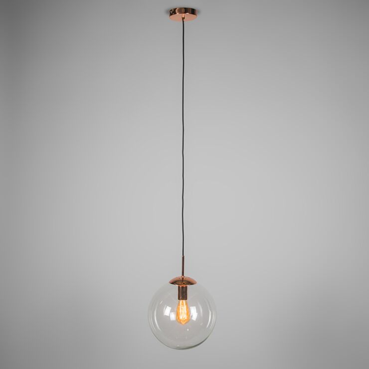 Art Deco hanging lamp copper with clear glass 2 Art Deco hanging lamp copper with clear glass - immagine 2